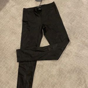 NWT David Lerner NY coated classic legging black M